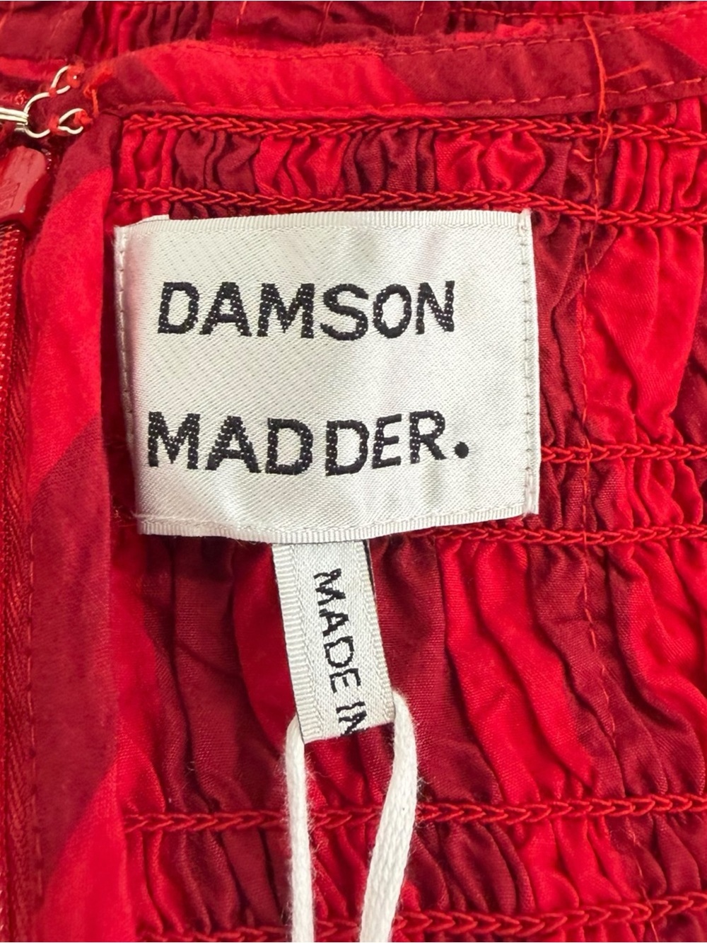 Damson Madder NWT Red Organic Cotton Stripe Raphaela Mini Dress Size UK 10 US 6 - Picture 4 of 10